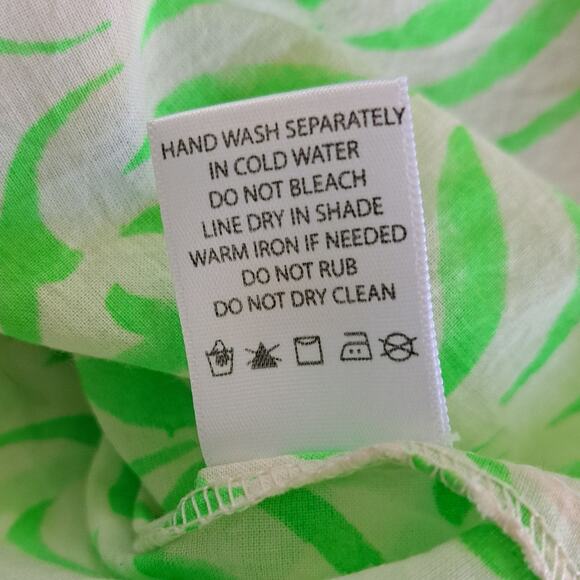 Roberta Roller Rabbit Green Ivory Eyelet Tunic Size XL Boho Beach Coverup - Picture 8 of 8